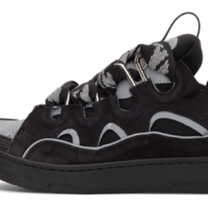 Curb Trainers In Black Leather